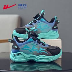 回力 童鞋男童休闲鞋春秋款旋钮扣儿童运动鞋WZ-1465 黑/蓝/深蓝38