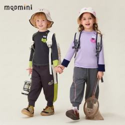 MQDMINI 童装儿童打底衫5A抗菌男女童长袖T恤拼接袖婴幼上衣 秋野嬉行