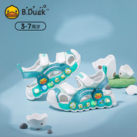 B.Duck 儿童包头凉鞋夏季男女童发光鞋时尚灯鞋凉鞋5026绿米26