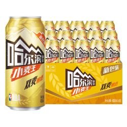 百威 Harbin/哈尔滨啤酒小麦王450ml*15听小麦芽易拉罐装哈啤整箱批发