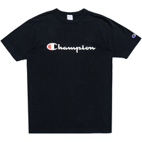 Champion 草写LOGO印花 白色 L 圆领短袖T恤