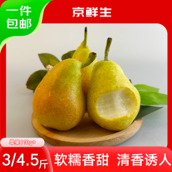 京鲜生 山东太婆梨 软糯香甜 净重4.5斤 单果110g+ 生鲜水果 源头直发