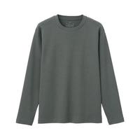 無印良品  無印良品 MUJI 女士圆领长袖T恤 BBC10A0A 烟熏绿色 M