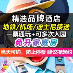 含1成人迪士尼+1晚酒店｜可升桔子全季