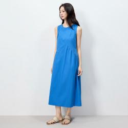 茵曼 欧若风无袖背心连衣裙2026夏季法式度假宽松松弛感纯棉小黑裙