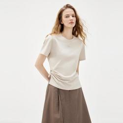 ELLE 女式侧边开叉修身T恤 2026年夏季新款