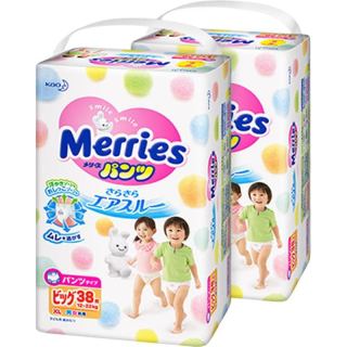 花王 妙而舒Merries超薄透气拉拉裤学步裤尿不湿XL38*2