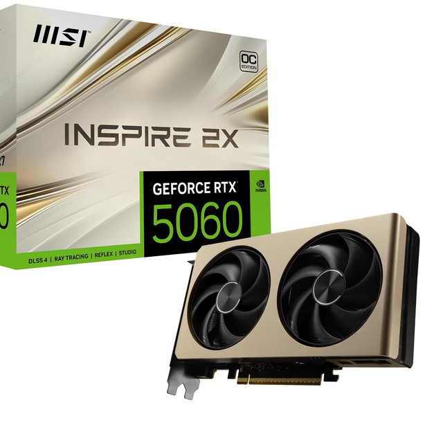 微星 GeForce RTX 5060 Inspire 2X OC 8GB GDDR7 显卡