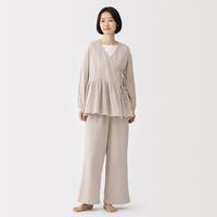 無印良品 MUJI 女式 杨柳纱织短开衫女士睡衣上衣单件 七夕情人节礼物FD1NOC6S 浅米色 S (155/80A)