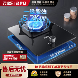 万家乐 燃气灶 钢化玻璃面板 5.2kW大火力天然气单眼灶一级能效 立体全进风 熄火保护 J