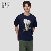 Gap 883714 印花大logo 海军蓝 M(170/92A) 男士T恤