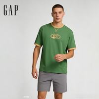 Gap 866079 纯棉宽松 墨绿色 XL 男士T恤