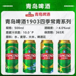青岛啤酒 1903大罐经典啤酒 四季罐 500mL 18罐