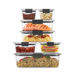 【破价】Rubbermaid 食品保鲜盒7件套 带盖密封收纳盒可微波加热 透明