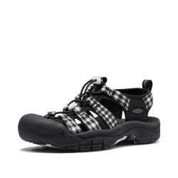 KEEN 女式 Newport H2 闭趾水凉鞋, 黑色/格纹