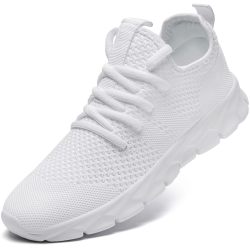 YITUHIO 男士 时尚运动鞋 男士跑步鞋 跑步鞋 时尚运动鞋 缓震 Road Running Shoes White 9.5
