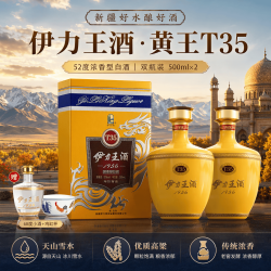 伊力特 伊力王酒 T35黄王升级版 浓香型高度白酒 52度 500ml*2瓶