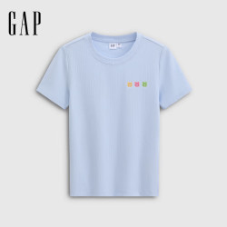 Gap 彩色小熊刺绣 针织短袖T恤 858699