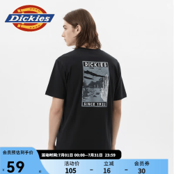 Dickies DK0A8823 纯棉宽松圆领 黑色 M 男士T恤