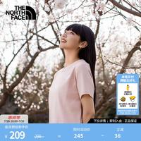 北面 都市经典系列短袖T恤女 柔雾粉 S
