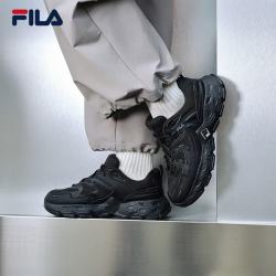 FILA 官方掠夺者3复古跑鞋女鞋2025冬季新款运动鞋厚底休闲鞋 黑-BK 36