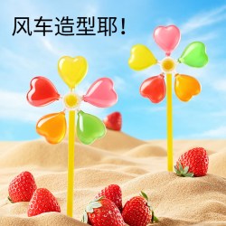 飞享家 大草莓风车软糖 果汁维C棒棒糖宝宝零食无糖软糖零食12g/支共6支