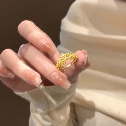 花饰庄园 新款镶钻皇冠戒指女轻奢小众感甜美可爱少女感简约百搭可调节 皇冠戒指