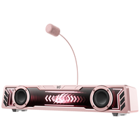 iKF A30 7.1声道降噪麦克风 RGB灯效 樱花粉 蓝牙有线音箱