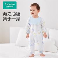 全棉时代 夏季婴儿连体服透气纱布绉布爬爬服哈衣呵护宝宝健康