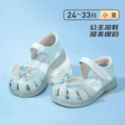 泰兰尼斯 meta凉鞋女童公主夏清凉网孔排汗软底露趾轻便透气鞋