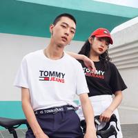 TOMMY HILFIGER TommyJeans26春夏男女美式休闲字母旗标印花运动短袖