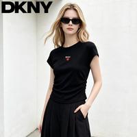 DKNY 圆领收腰设计休闲百搭夏季短袖上衣26新款