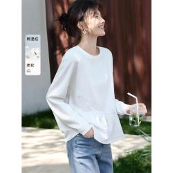 XWI 欣未 夏拼接肌理设计感女式T恤