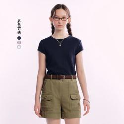 TEENIE WEENIE 小熊女装圆领T恤夏季简约休闲潮流活力通勤基础短袖