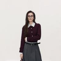 限尺码：欧时力 秋冬 可机洗羊毛针织外套女