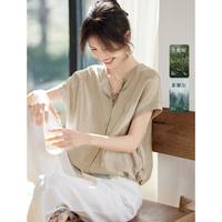XWI 欣未 夏轻休闲高智慵懒清爽短袖衬衫