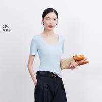VERO MODA 26夏新品含莱赛尔立体版型百搭U领时髦上衣T恤女