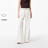 VERO MODA 26夏新品纯棉腰绳彩色牛仔阔腿裤简约百搭牛仔裤女