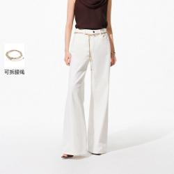 VERO MODA 26夏新品纯棉腰绳彩色牛仔阔腿裤简约百搭牛仔裤女