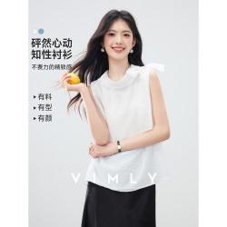 梵希蔓 2026夏款时尚百搭不规则透气翻领上衣