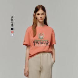 TEENIE WEENIE 短袖T恤女夏季学院风时尚潮流印花圆领T恤上衣女