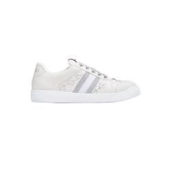 GUCCI 双G水晶logo 女士帆布皮革拼接系带休闲运动鞋