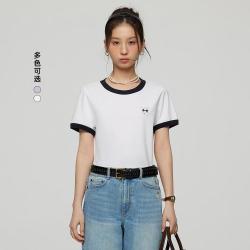TEENIE WEENIE 小熊女装圆领T恤夏季时尚简约休闲撞色基础款短袖