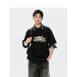 TEENIE WEENIE 小熊男装时尚做旧字母印花舒适透气短袖T恤2026夏季男式T恤
