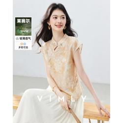 梵希蔓 2026夏款盘扣不规则含绵羊毛舒适衬衣