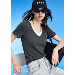 DKNY 女士V领短袖T恤 修身显瘦