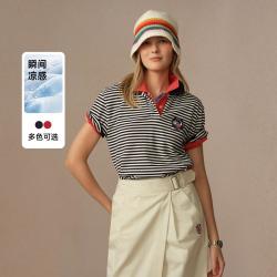 TEENIE WEENIE 小熊 女士POLO衫 夏季学院撞色短袖