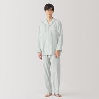 無印良品 MUJI 无印良品 男式无侧缝双层纱织睡衣长袖家居服男士棉秋季男生
