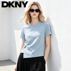 DKNY 女式短袖T恤 侧腰扭结圆领