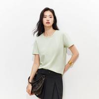 VERO MODA 26夏季新品纯棉正肩短袖简约通勤社交T恤女